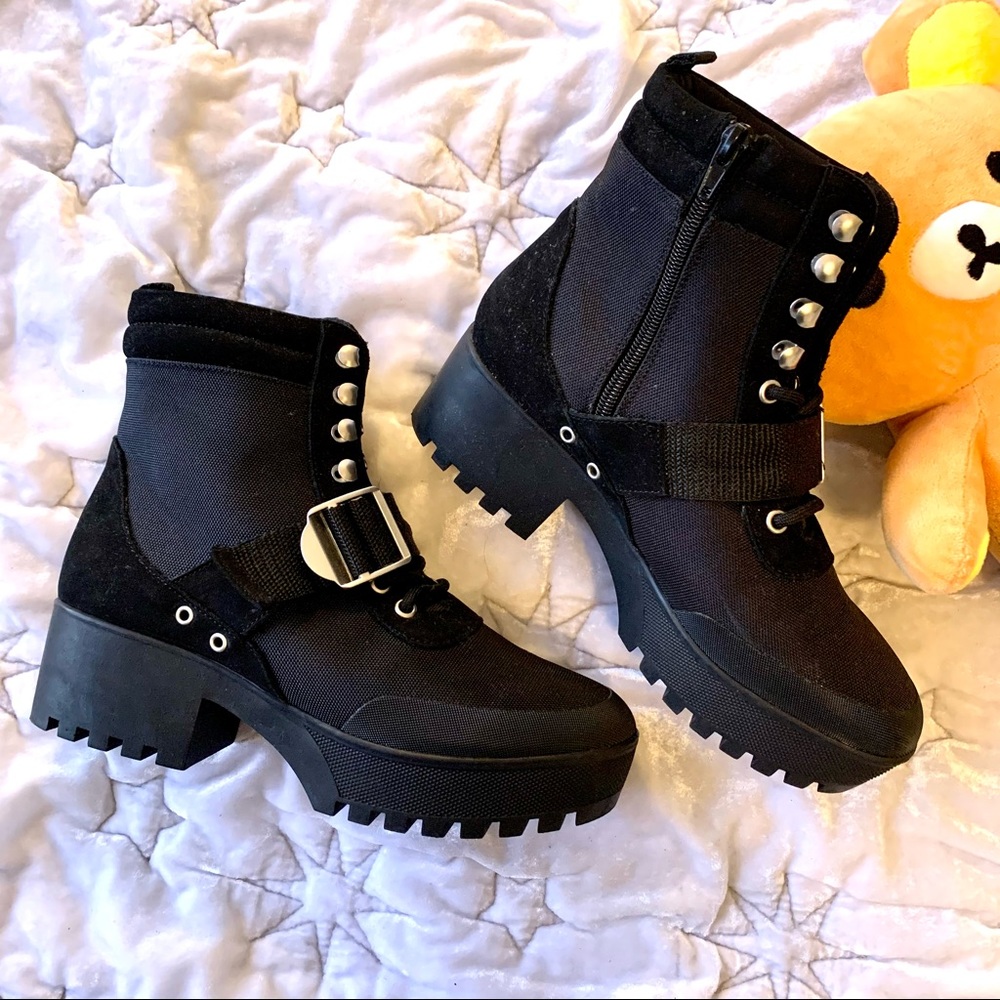 Steve Madden Combat Buckle Boots
